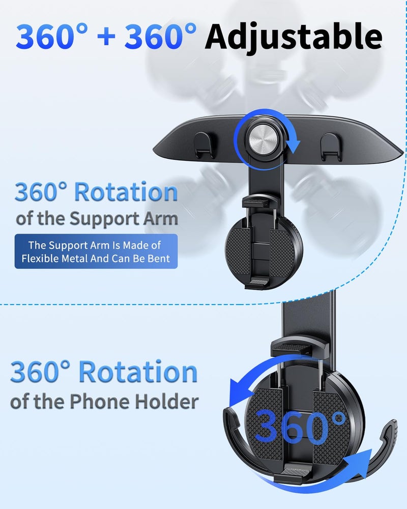 DICMKY 1 Pack Tesla Hooks & Phone Mount for Tesla Model Y(Juniper) Model 3(Highland) Accessories 2026 2025 2024 2023 2022 2021  Multifunction Clip Phone Holder| Car Seat Back Storage Hook Purse/Bag - Image 3